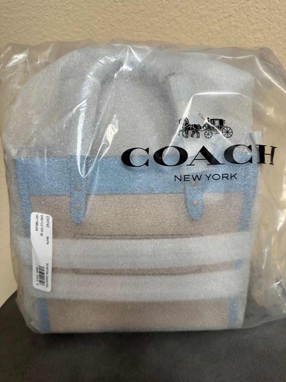 NEW COACH Field Tote 22 Canvas Leather Satchel Pool CH740 Bag Handbag Tote - NWT - Picture 2 of 10